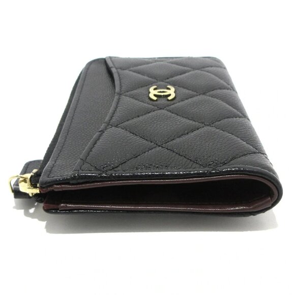 Auth CHANEL Classic Zip Card Case / Matrasse AP3179 Black Calfskin Coin Case - Picture 7 of 11